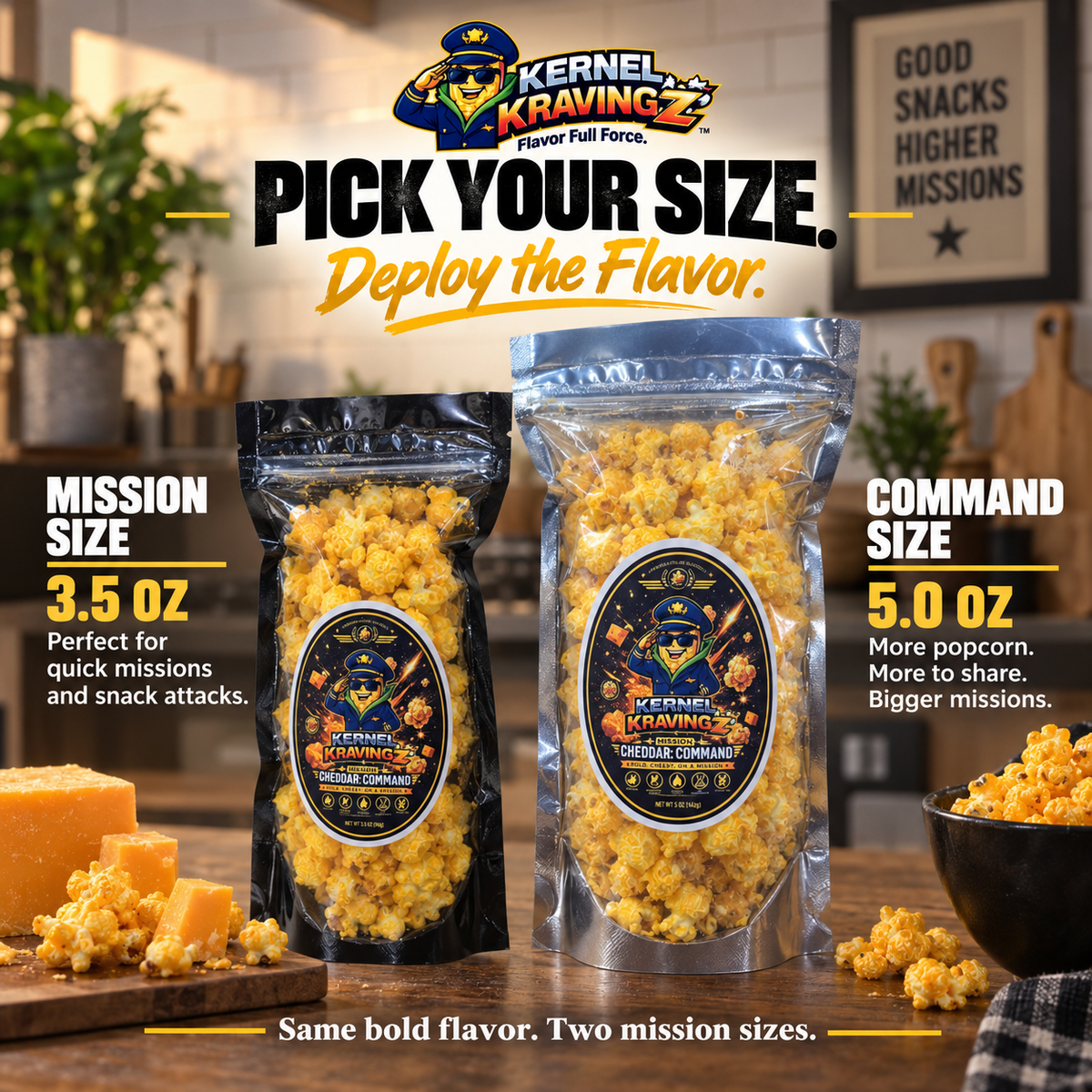Cheddar Command - Cheddar Popcorn 3.5oz